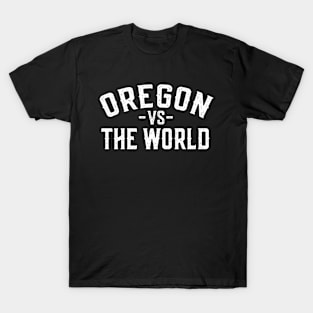 Represent Your Oregonian Pride with our 'Oregon vs The World' Design T-Shirt